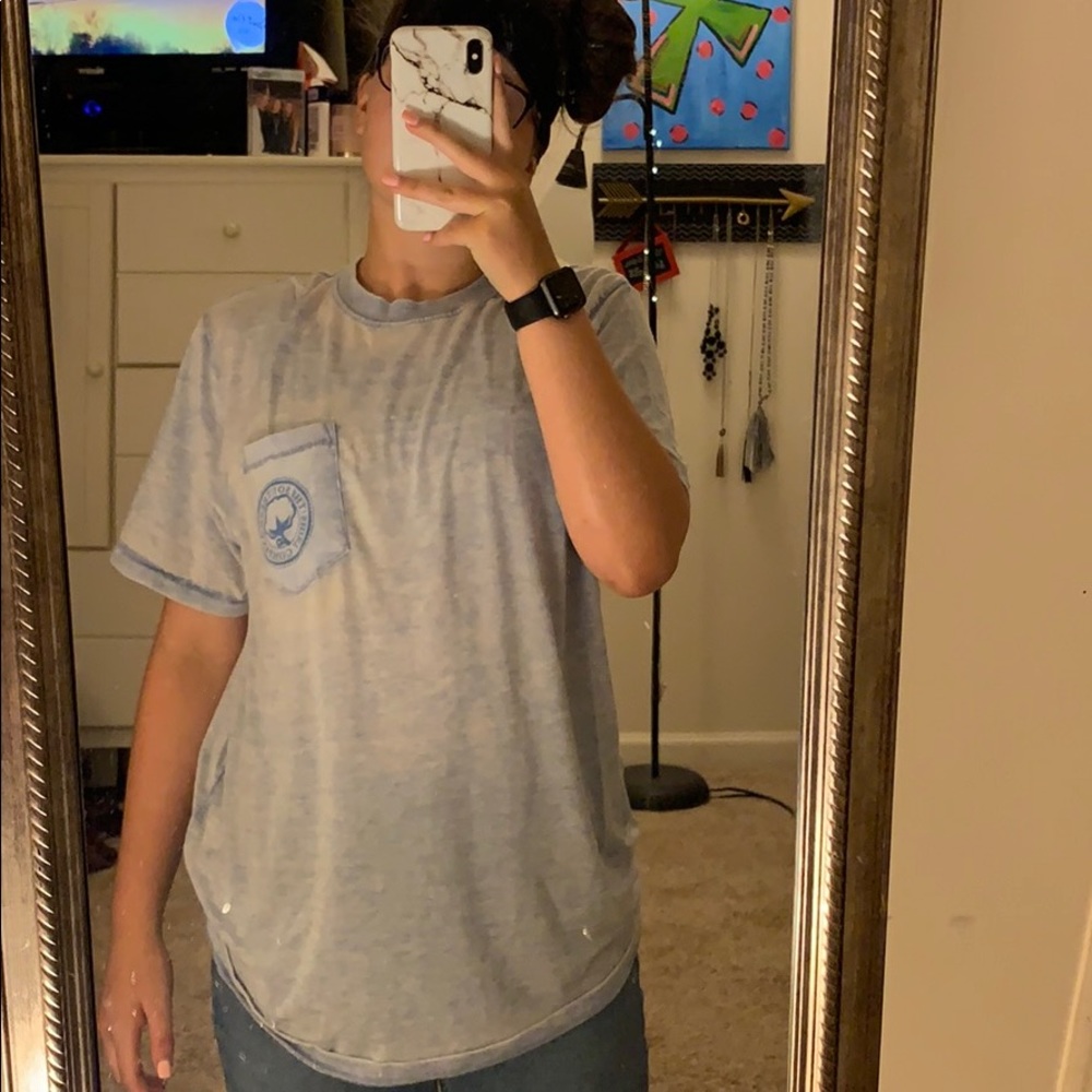 blue/white southern cotton t-shirt